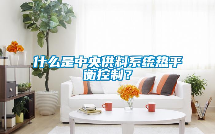 什么是中央供料系統(tǒng)熱平衡控制?