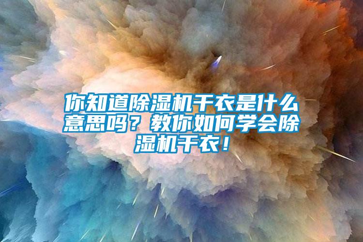 你知道除濕機干衣是什么意思嗎？教你如何學會除濕機干衣！