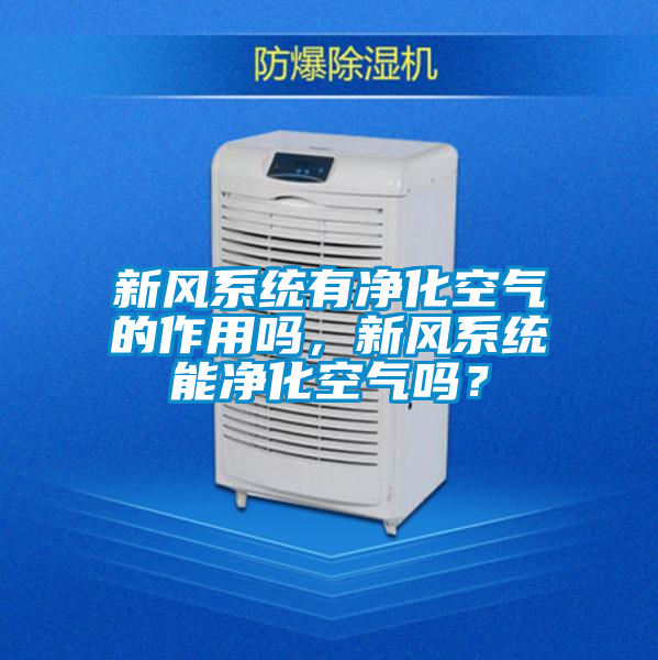 新風(fēng)系統(tǒng)有凈化空氣的作用嗎，新風(fēng)系統(tǒng)能凈化空氣嗎？